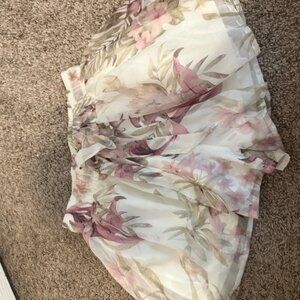 Floral Skirt with Pink and Green Accents